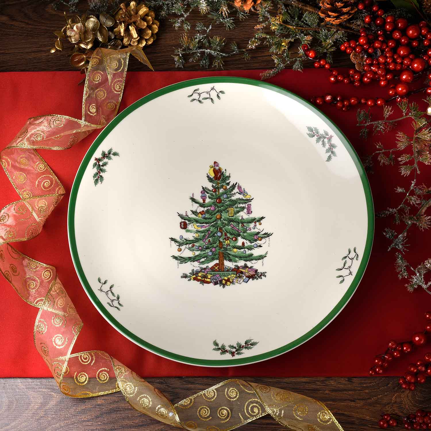 Christmas Tree 14 Inch Round Platter image number null